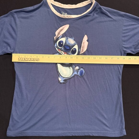 Disney Blue Stitch Short Sleeve Tee Shirt Juniors Size Medium - Picture 3 of 5